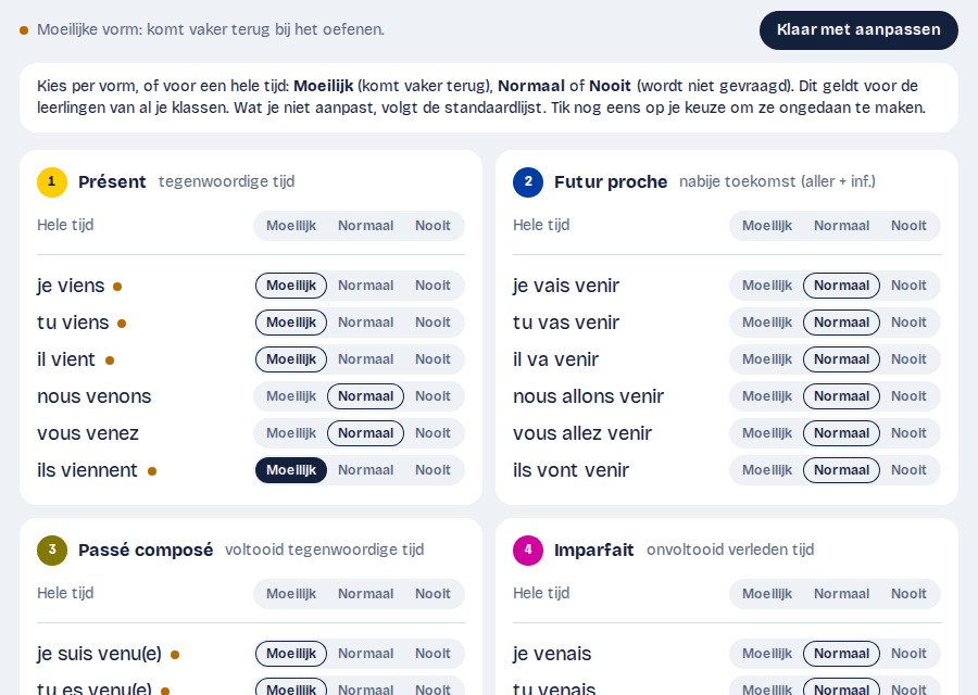Moeilijke vormen aanpassen bij venir