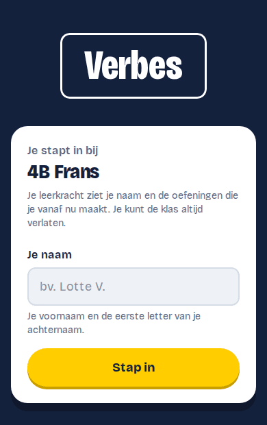 Instappen in een klas met enkel je naam